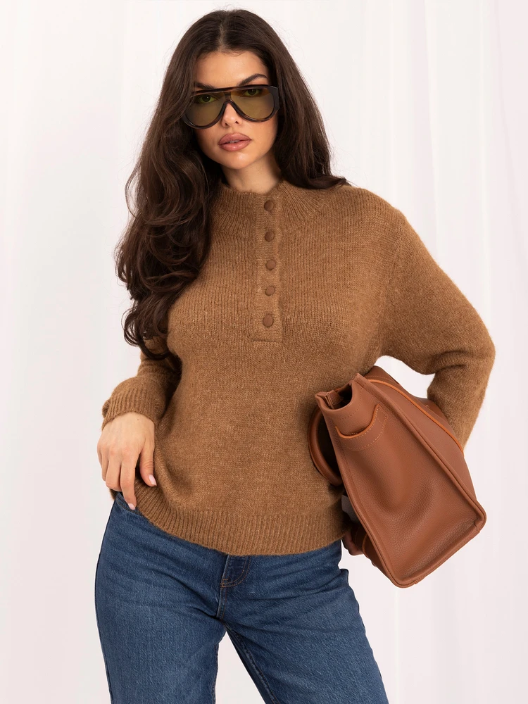 Italy Moda Sweter-IR-SW-K17003.99-camelowy