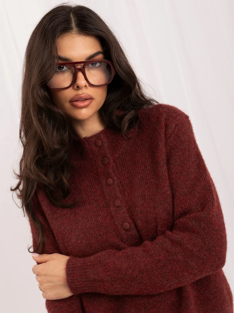 Italy Moda Sweter-IR-SW-K17003.99-ciemny raudona