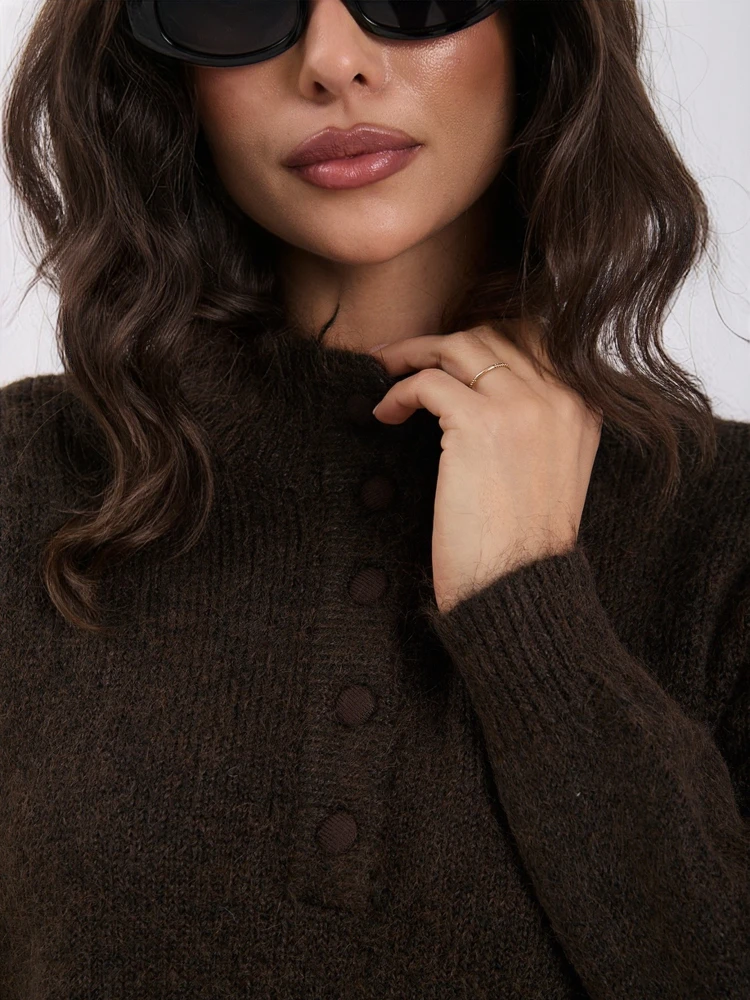Italy Moda Sweter-IR-SW-K17003.99-ciemny ruda