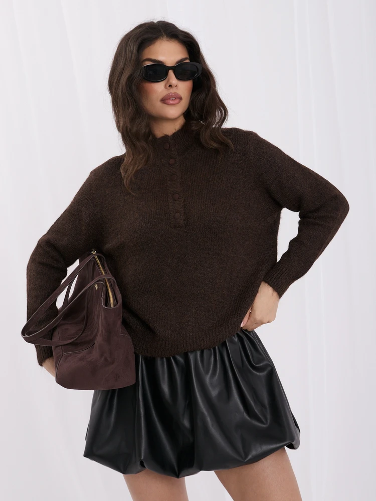Italy Moda Sweter-IR-SW-K17003.99-ciemny ruda