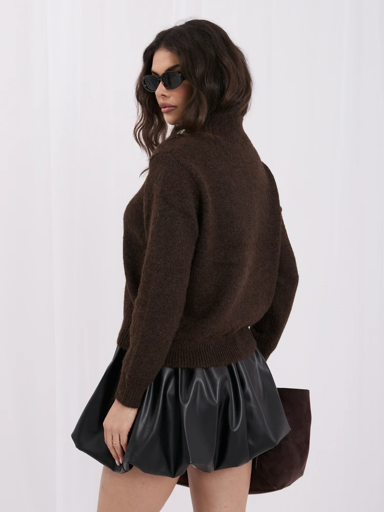 Italy Moda Sweter-IR-SW-K17003.99-ciemny ruda