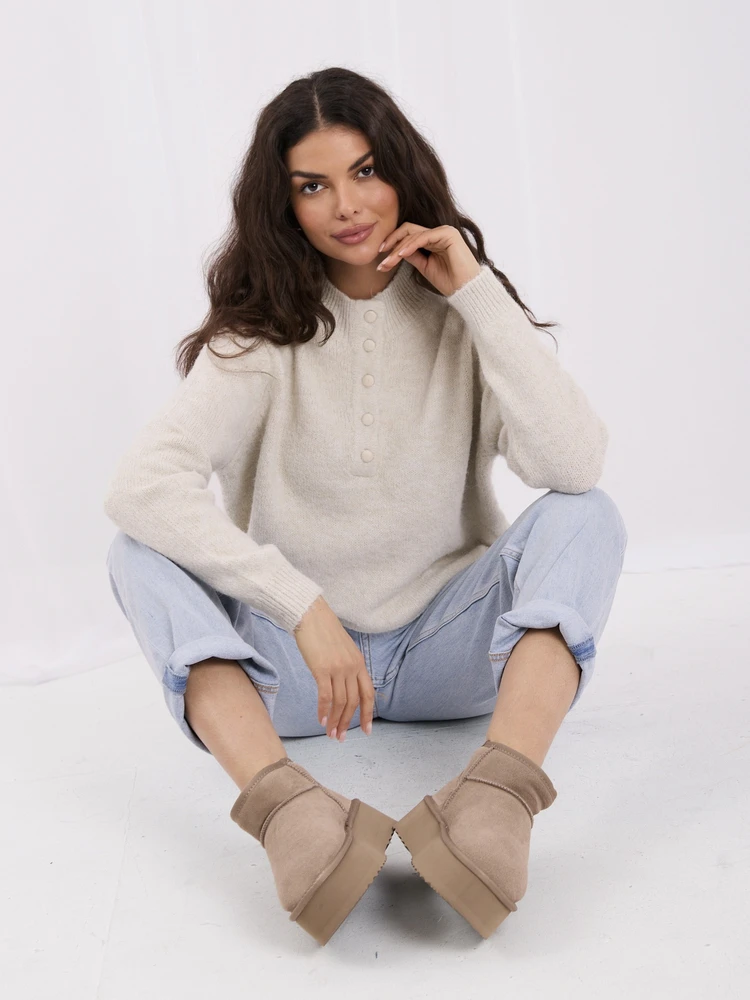 Italy Moda Sweter-IR-SW-K17003.99-jasny smėlio spalva