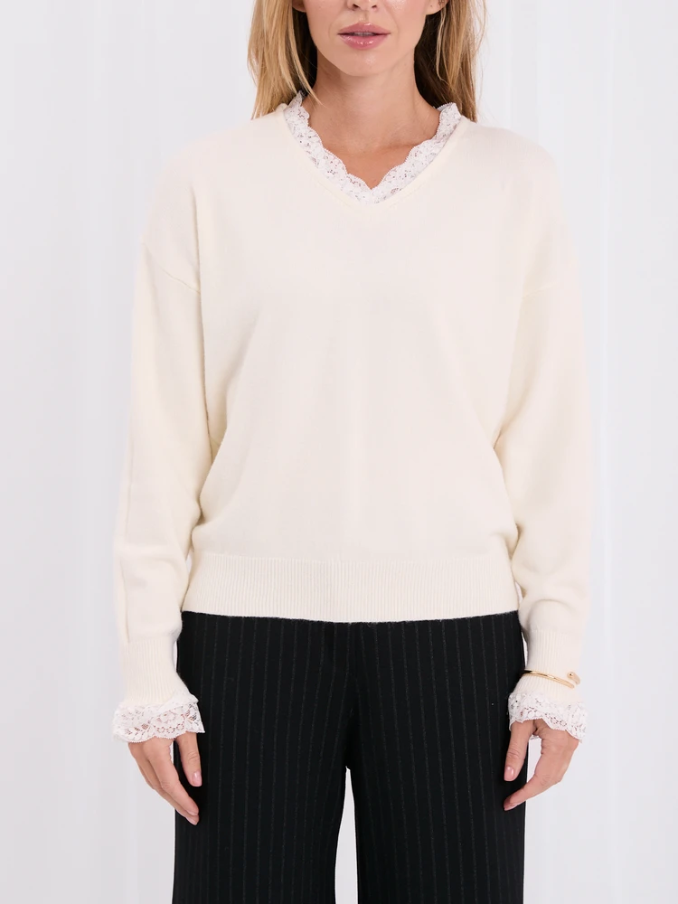 Italy Moda Sweter-IR-SW-QF3051.02-ecru