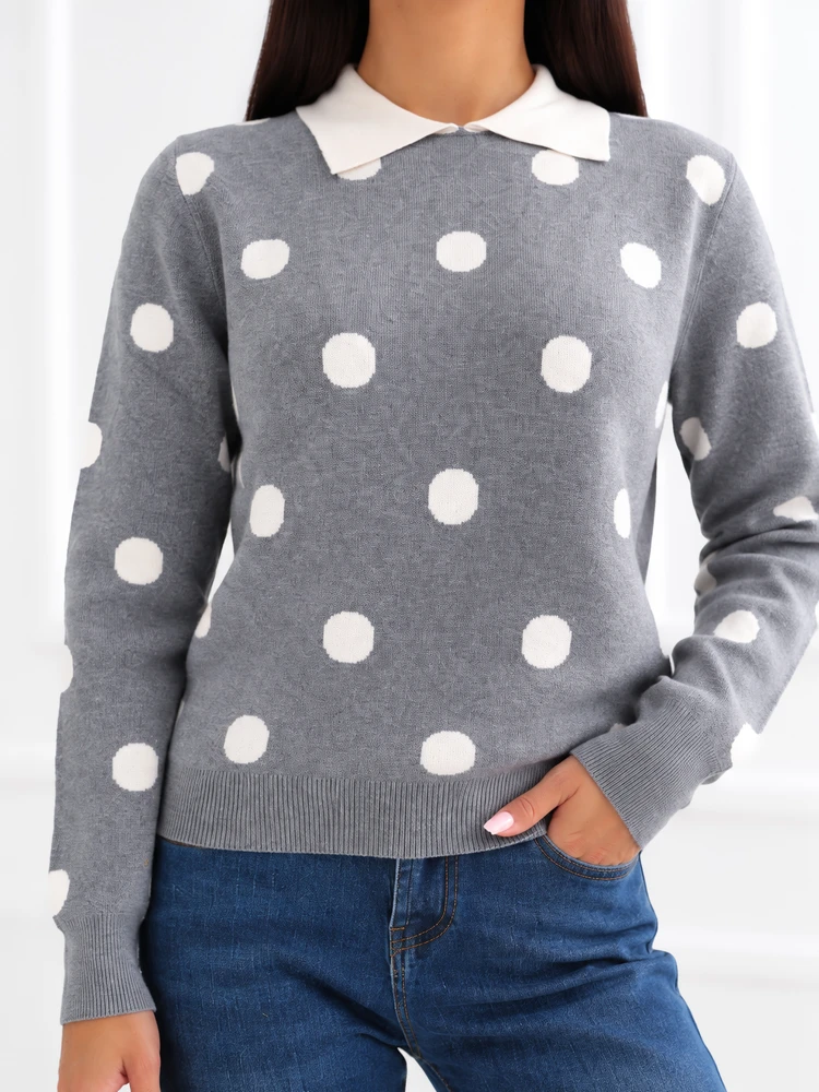 Italy Moda Sweter-IR-SW-QF3203.18-pilka