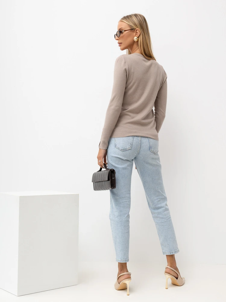 Italy Moda Sweter-IR-SW-QF6137.07-smėlio spalva
