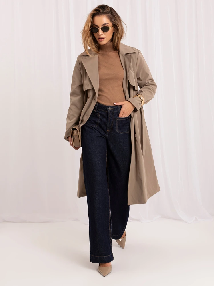 Italy Moda Sweter-IR-SW-QF8615.84-camelowy