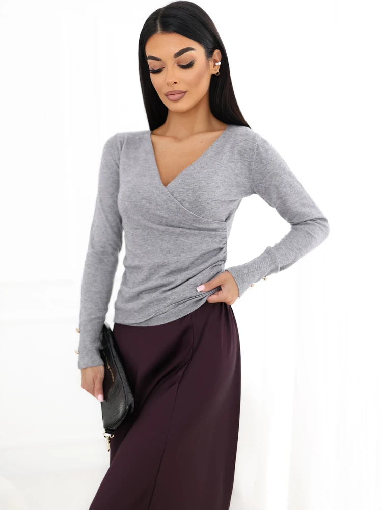 Italy Moda Sweter-IR-SW-QF8670-1.78-pilka
