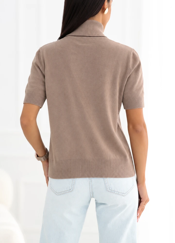 Italy Moda Sweter-IR-SW-QF9295-1.00-ciemny bezowy