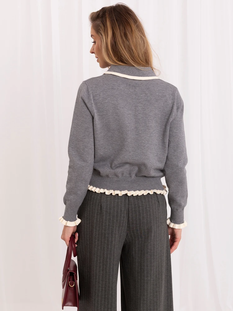 Italy Moda Sweter-IR-SW-QF9581.13-pilka