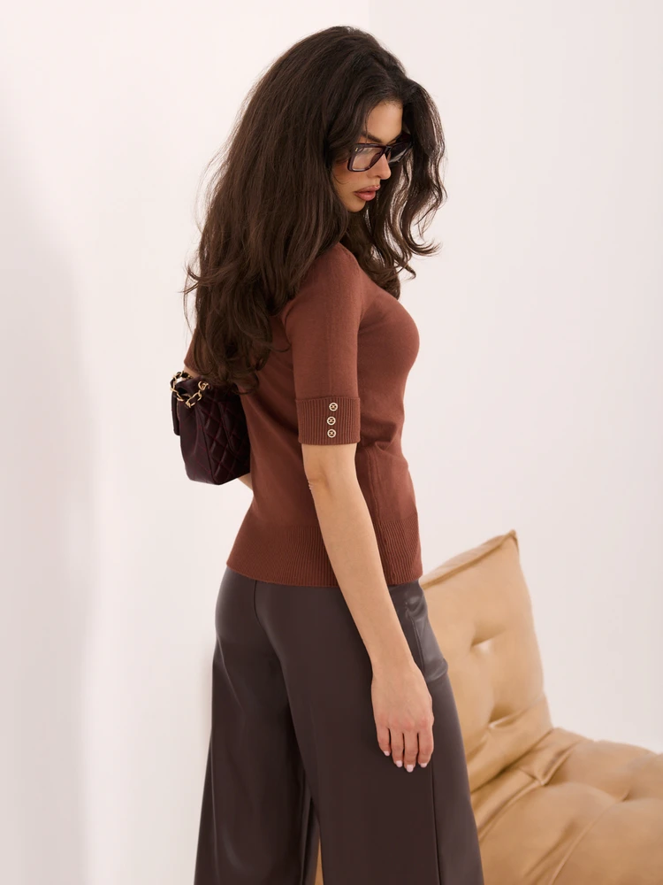 Italy Moda Sweter-IR-SW-RR1185.48-jasny ruda
