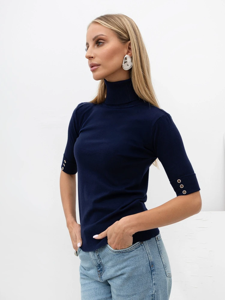 Italy Moda Sweter-IR-SW-RR1185.48-tamsiai mėlyna