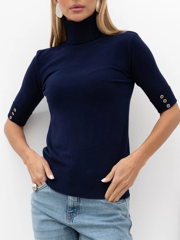 Italy Moda Sweter-IR-SW-RR1185.48-tamsiai mėlyna