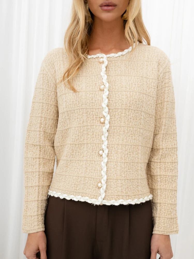 Italy Moda Sweter-IR-SW-RR1299.83-smėlio spalva