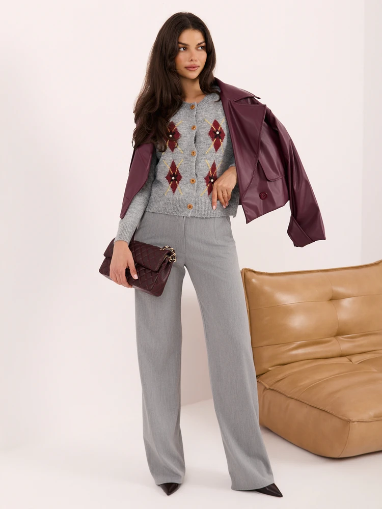Italy Moda Sweter-IR-SW-RR1395.46-pilka