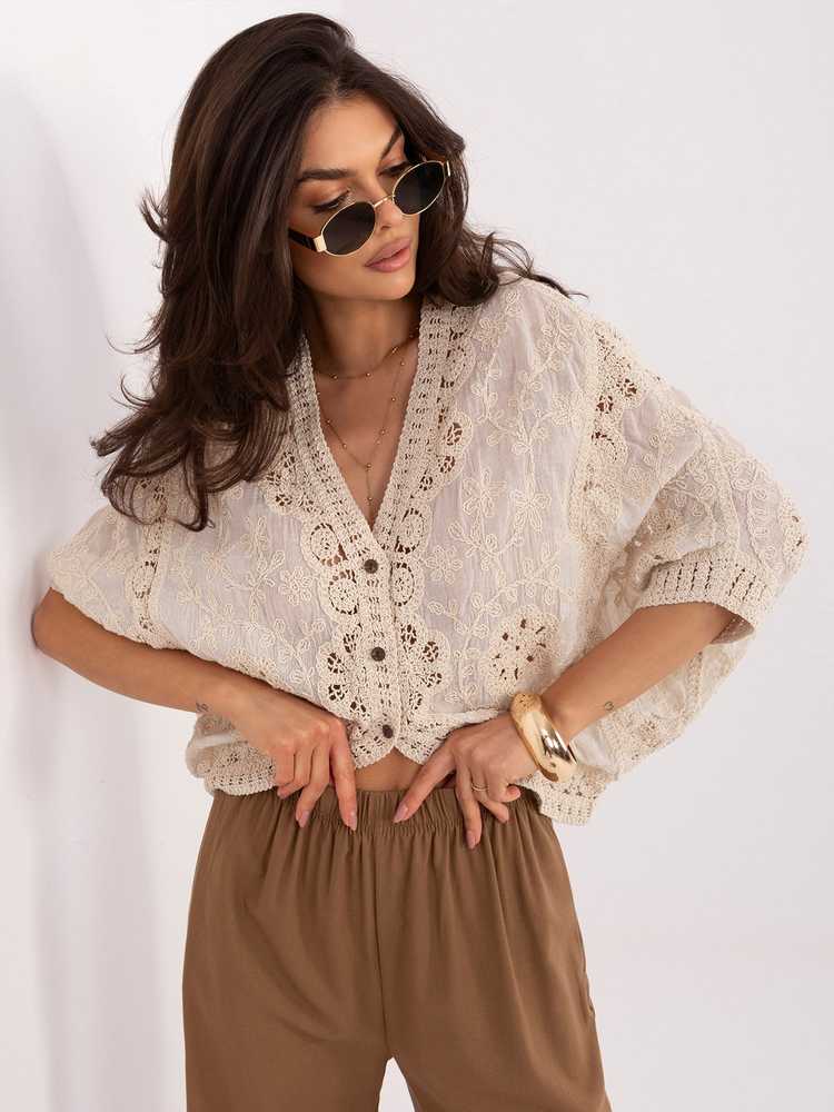 Italy Moda Sweter-IR-SW-RR323.91-smėlio spalva