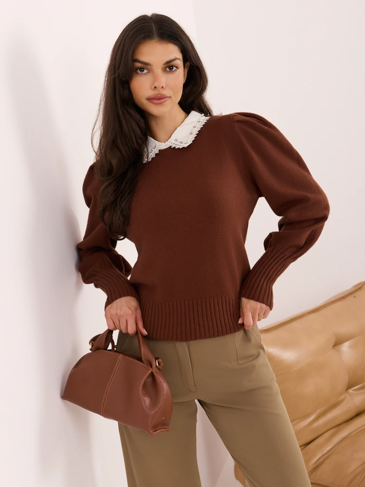 Italy Moda Sweter-IR-SW-YM926.13-jasny ruda