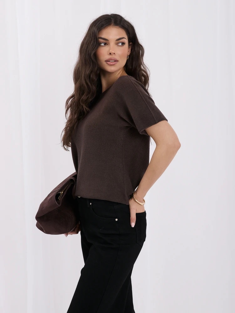 Italy Moda Sweter-IT-SW-2204.36-ciemny ruda