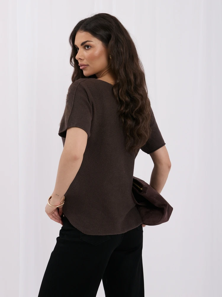 Italy Moda Sweter-IT-SW-2204.36-ciemny ruda