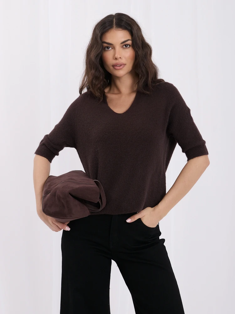 Italy Moda Sweter-IT-SW-2601.31-ciemny ruda