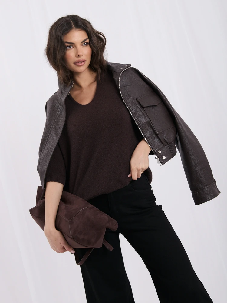 Italy Moda Sweter-IT-SW-2601.31-ciemny ruda