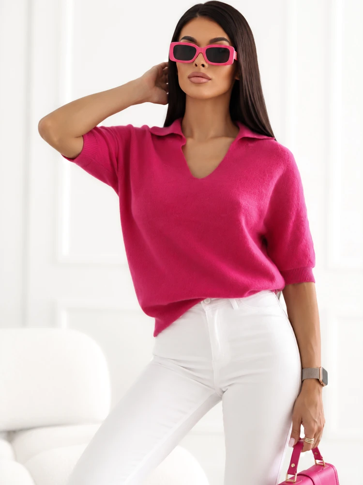 Italy Moda Sweter-IT-SW-2601.31-fuksjowy