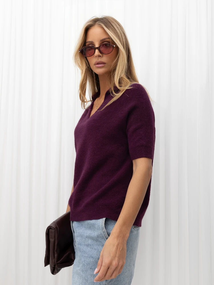 Italy Moda Sweter-IT-SW-2601.51-ciemny violetinė