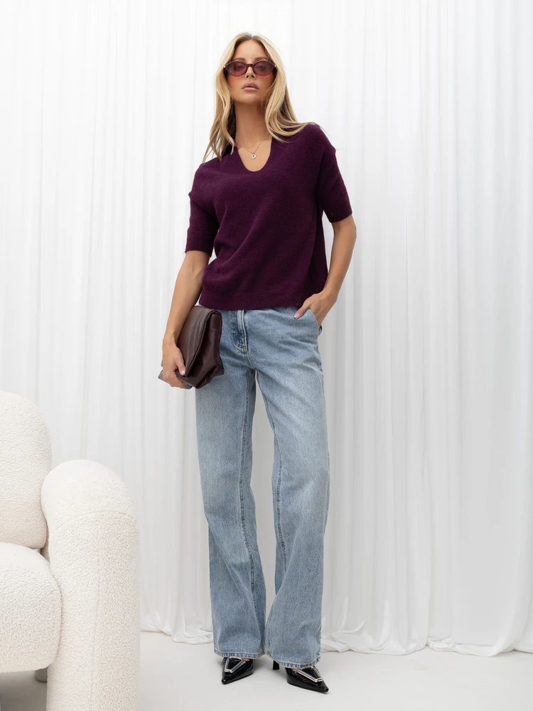 Italy Moda Sweter-IT-SW-2601.51-ciemny violetinė