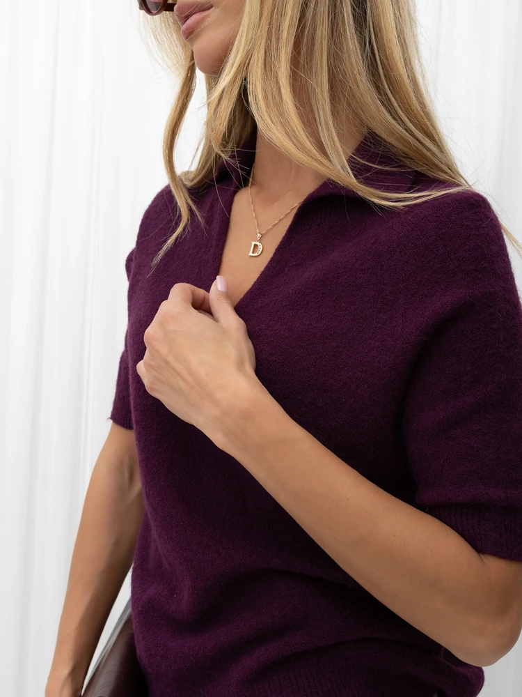 Italy Moda Sweter-IT-SW-2601.51-ciemny violetinė
