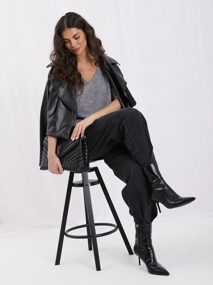 Italy Moda Sweter-IT-SW-2602.80-pilka