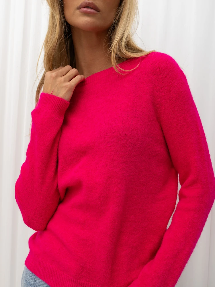 Italy Moda Sweter-IT-SW-2606.28-fuksjowy