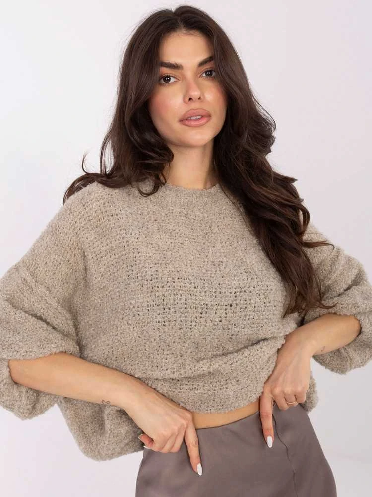 Italy Moda Sweter-IT-SW-72802.77-smėlio spalva