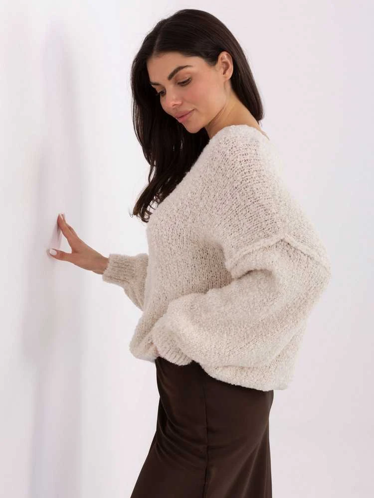 Italy Moda Sweter-IT-SW-72806.75-jasny smėlio spalva