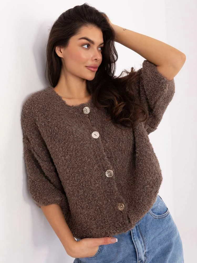 Italy Moda Sweter-IT-SW-72987.00-ciemny bezowy