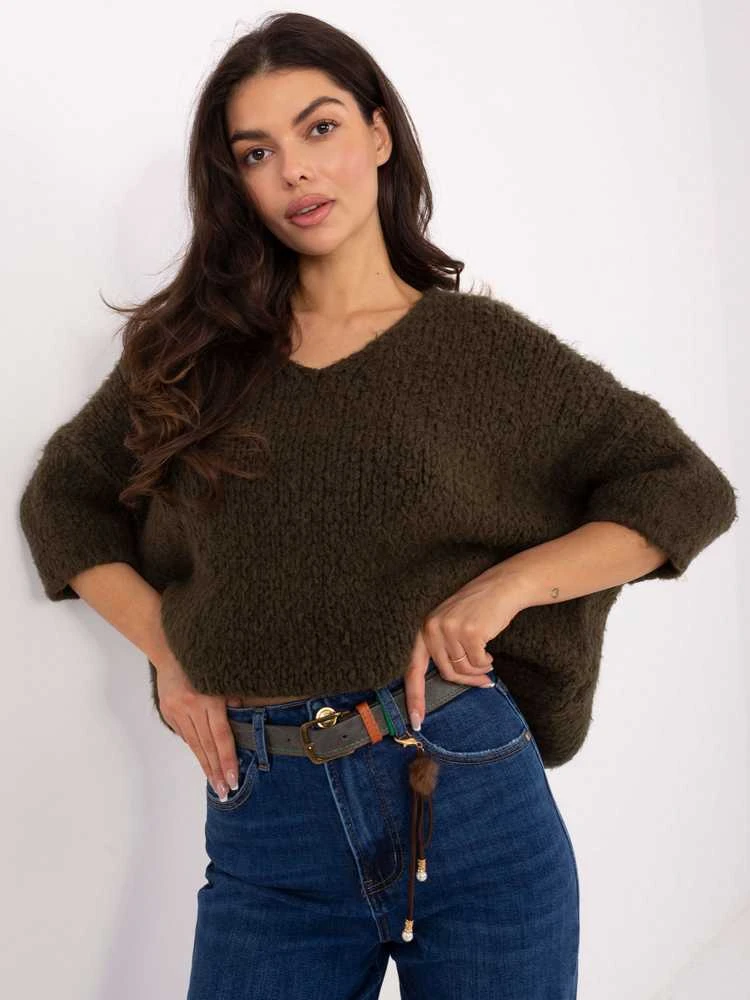 Italy Moda Sweter-IT-SW-7703.70-khaki