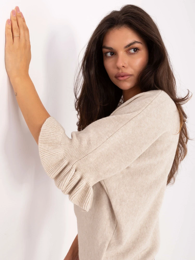 Italy Moda Sweter-IT-SW-99244.65-smėlio spalva