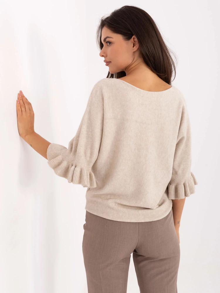 Italy Moda Sweter-IT-SW-99244.65-smėlio spalva