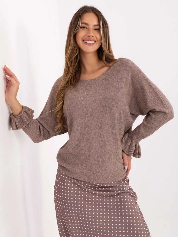 Italy Moda Sweter-IT-SW-99717.89-ciemny bezowy