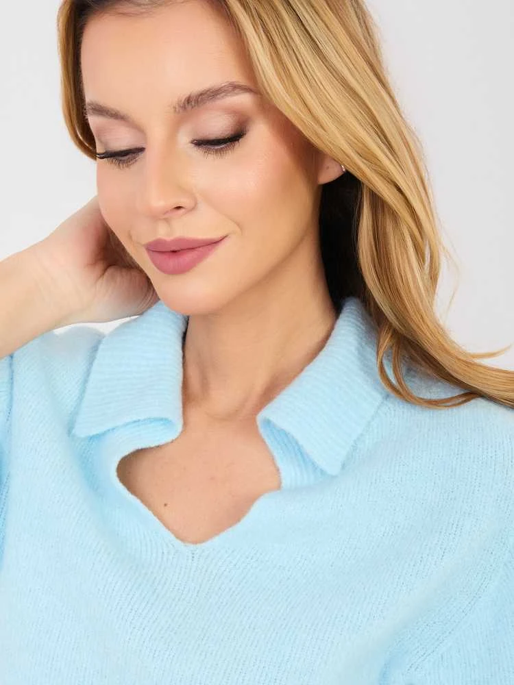 Italy Moda Sweter-MI-SW-0120.16-šviesiai mėlyna
