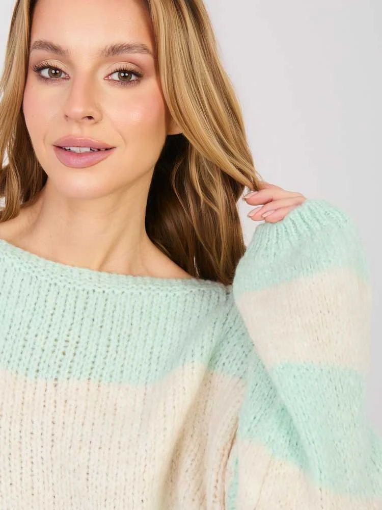 Italy Moda Sweter-MI-SW-0203.71-mietowy