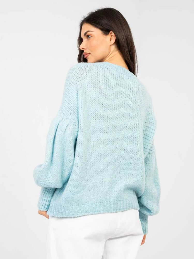 Italy Moda Sweter-MI-SW-0302.18-šviesiai mėlyna
