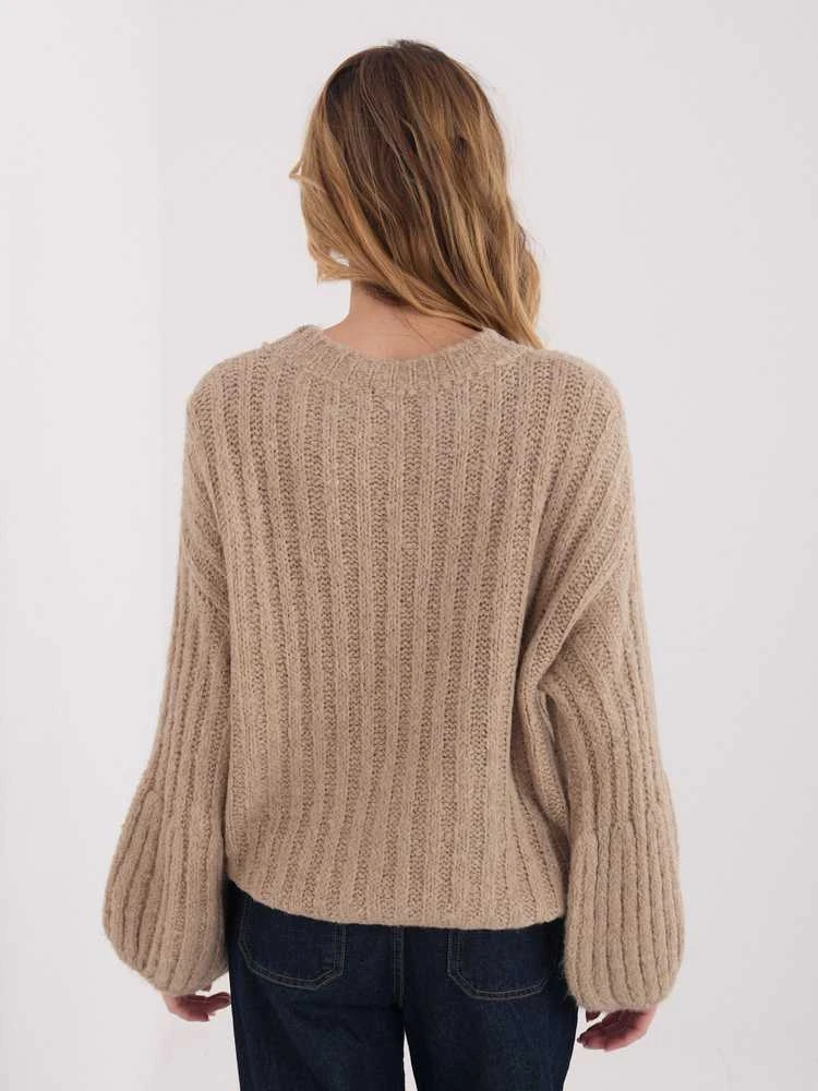 Italy Moda Sweter-MI-SW-1215.51-ciemny bezowy