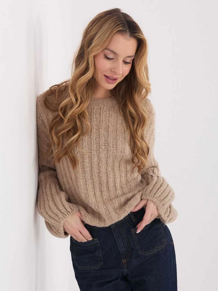 Italy Moda Sweter-MI-SW-1215.51-ciemny bezowy