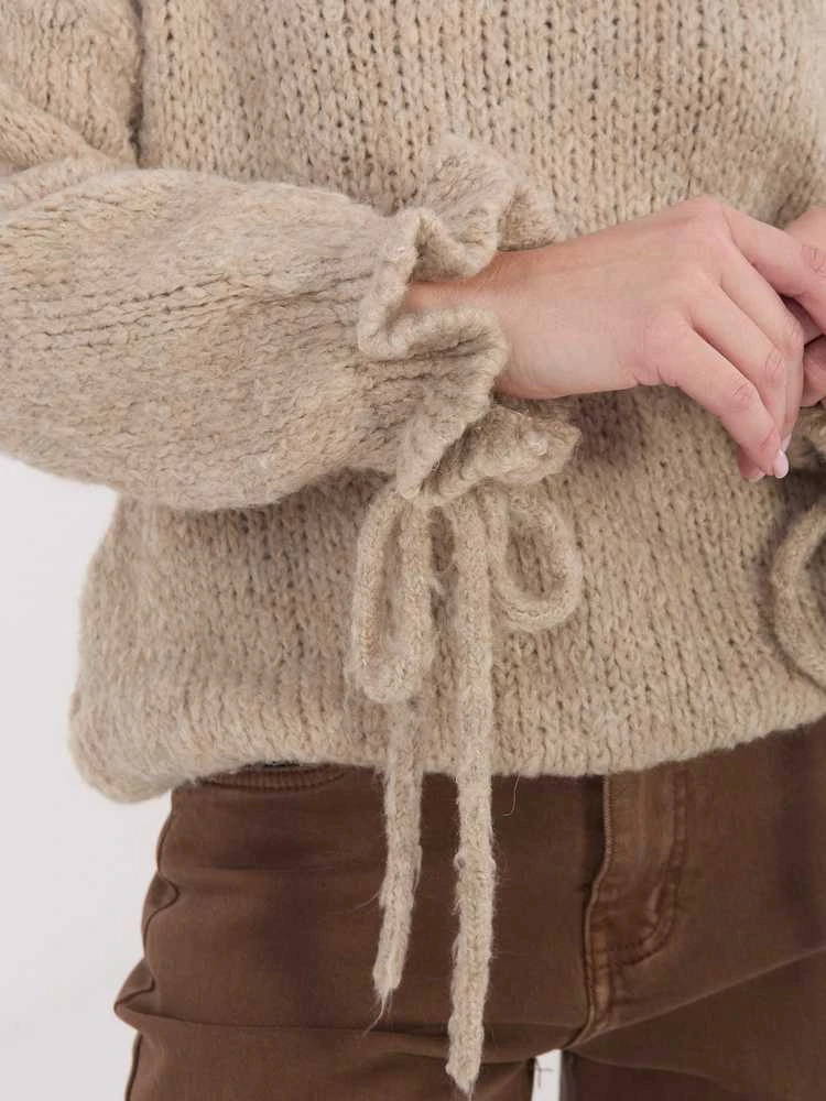 Italy Moda Sweter-MI-SW-1512.28-ciemny bezowy
