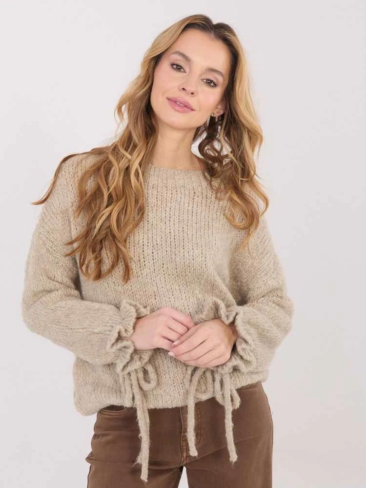 Italy Moda Sweter-MI-SW-1512.28-ciemny bezowy