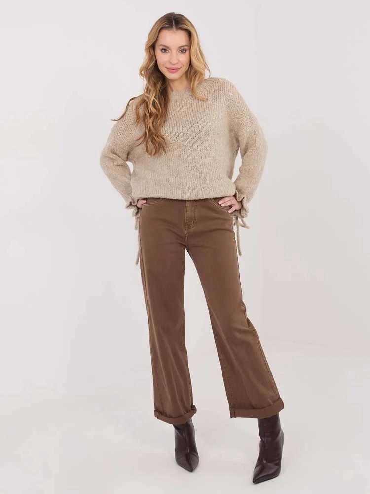Italy Moda Sweter-MI-SW-1512.28-ciemny bezowy