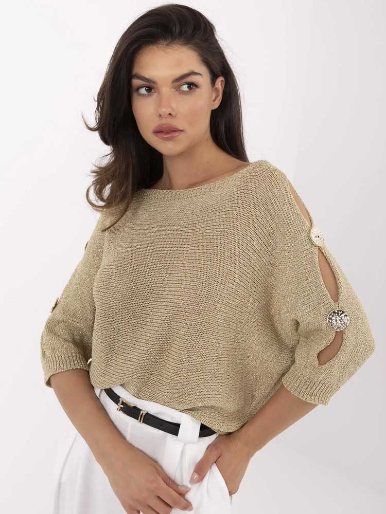 Italy Moda Sweter-MI-SW-1604.85-auksinė