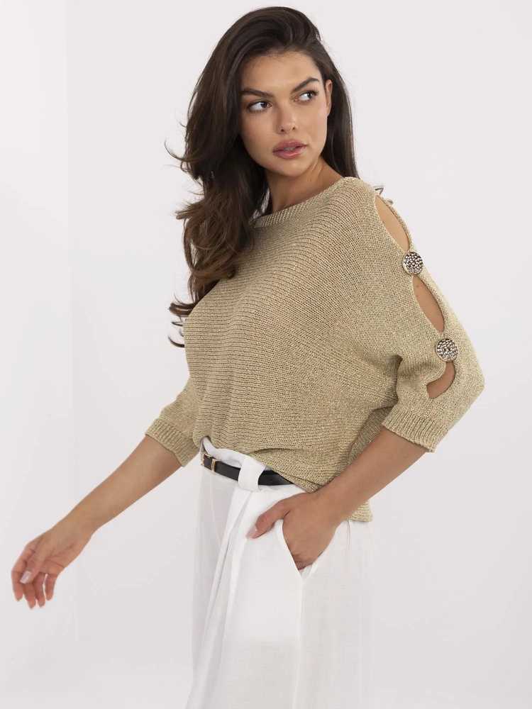 Italy Moda Sweter-MI-SW-1604.85-auksinė