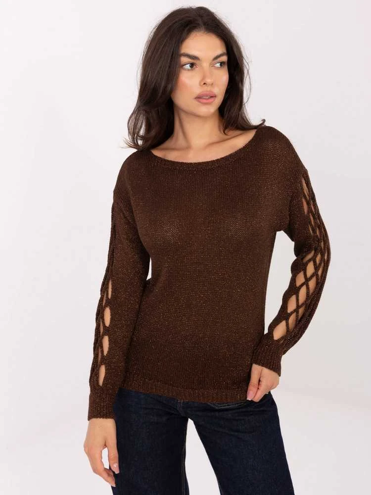 Italy Moda Sweter-MI-SW-1606.96-ciemny ruda