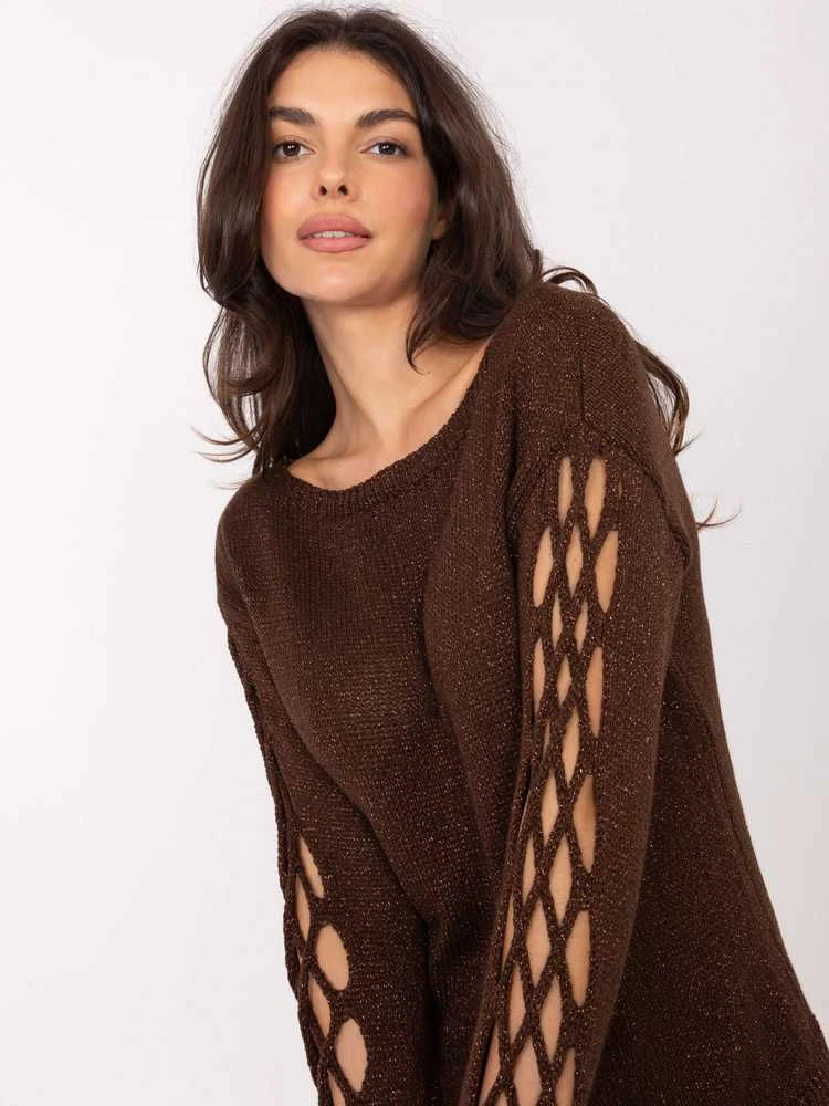 Italy Moda Sweter-MI-SW-1606.96-ciemny ruda