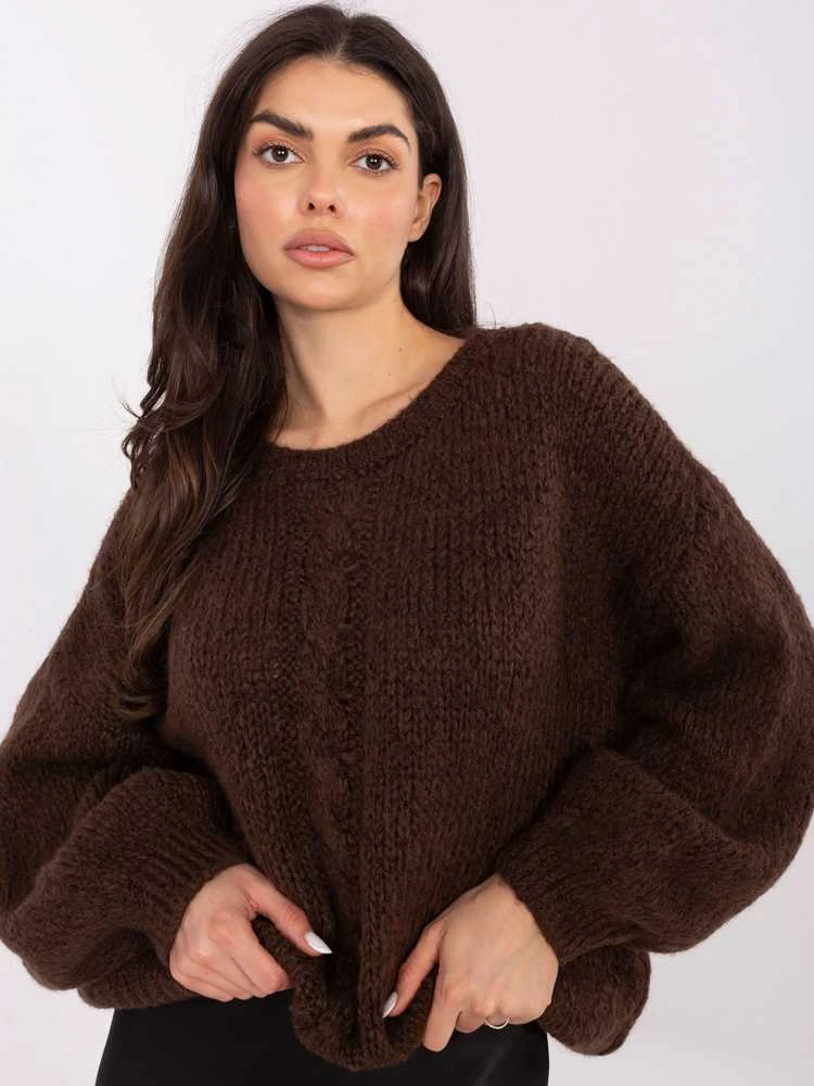 Italy Moda Sweter-MI-SW-1610.18-ciemny ruda